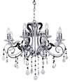Loxton chrome eight-light chandelier with black acrylic drops