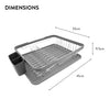 Anika 69069 Kitchen Dish Drainer Rack/Separate Cutlery Holder/Removable Drip Tray/Grey Colour / 41 x 32 x 9.5cm