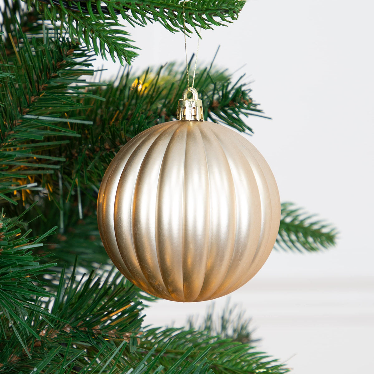 Champagne shatterproof Christmas baubles set of 50 mixed sizes