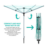 Laundry Mate silver 60m four-arm rotary clothes airer