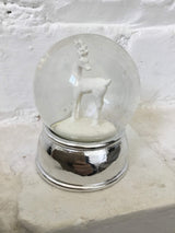 GiftLocalUK white reindeer snow globe