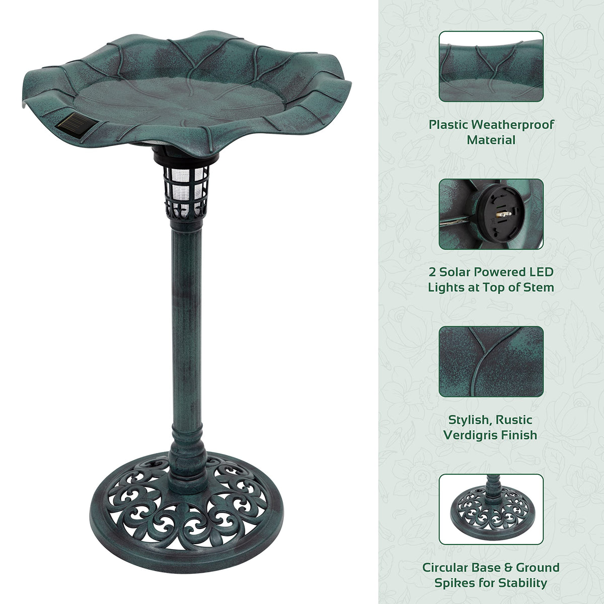 Weatherproof 80cm bird bath for garden wildlife
