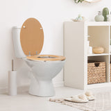 Antique pine-effect toilet seat with chrome hinges