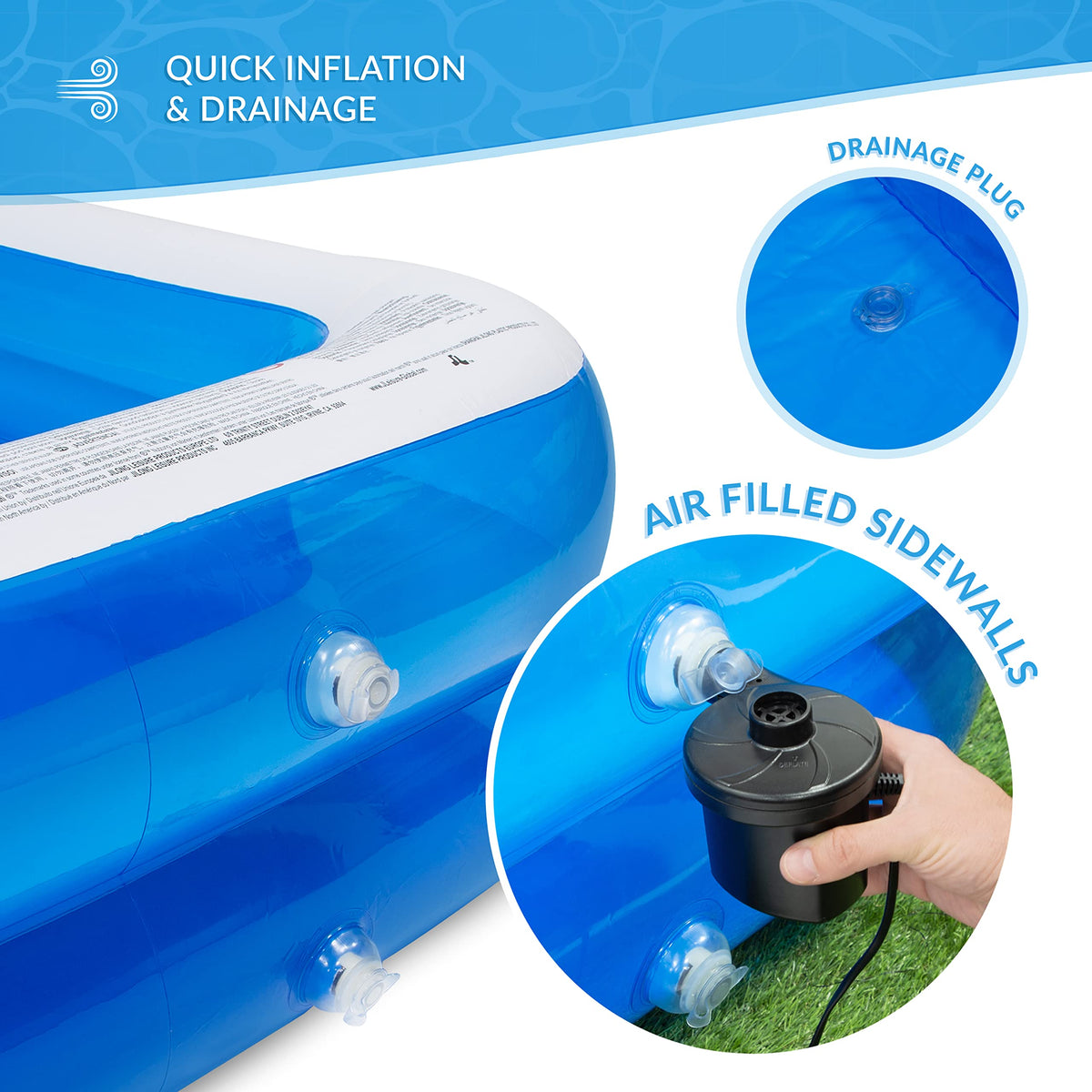 Benross family inflatable paddling pool – 200 x 150 x 50cm