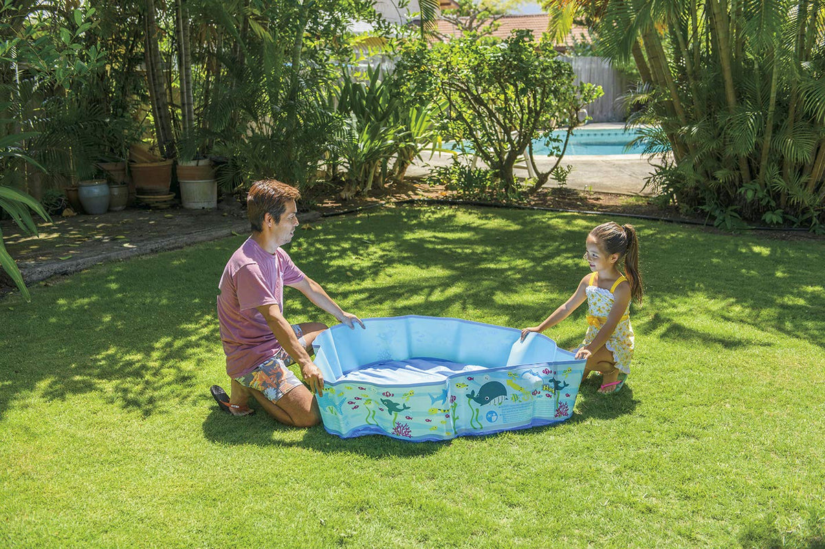 Jilong 120cm rigid paddling pool with sea life design
