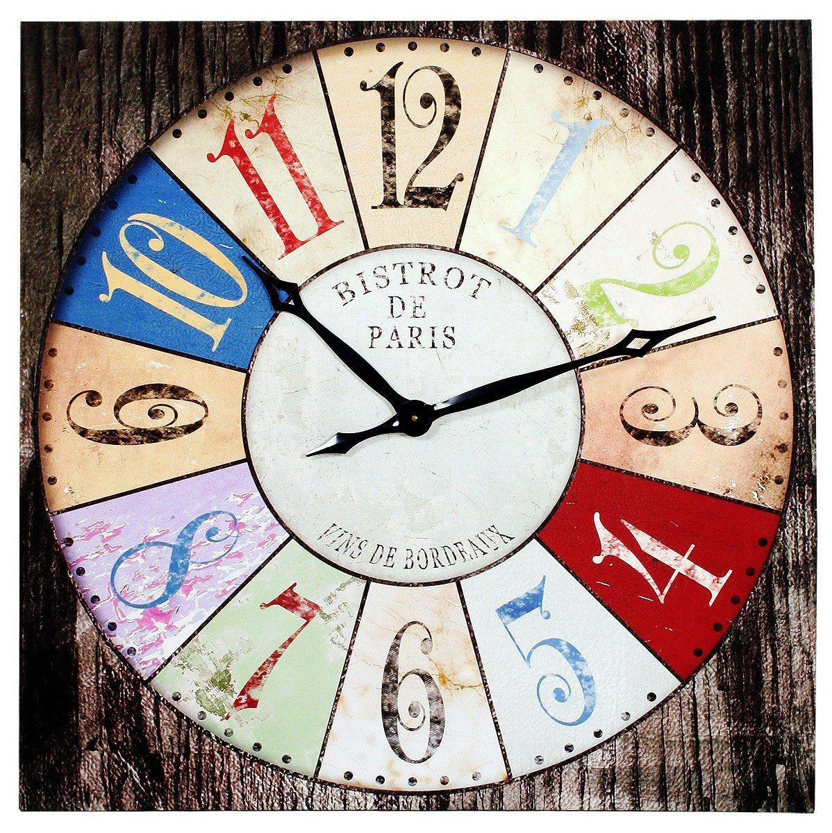 Bistrot De Paris grey and black canvas wall clock