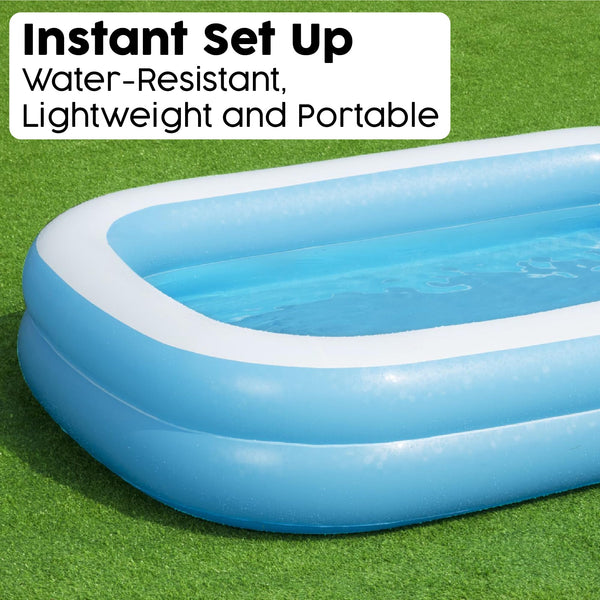 Bestway Family Pool, rectangular pool for children, easy to assemble, blue, 262 x 175 x 51 cm
