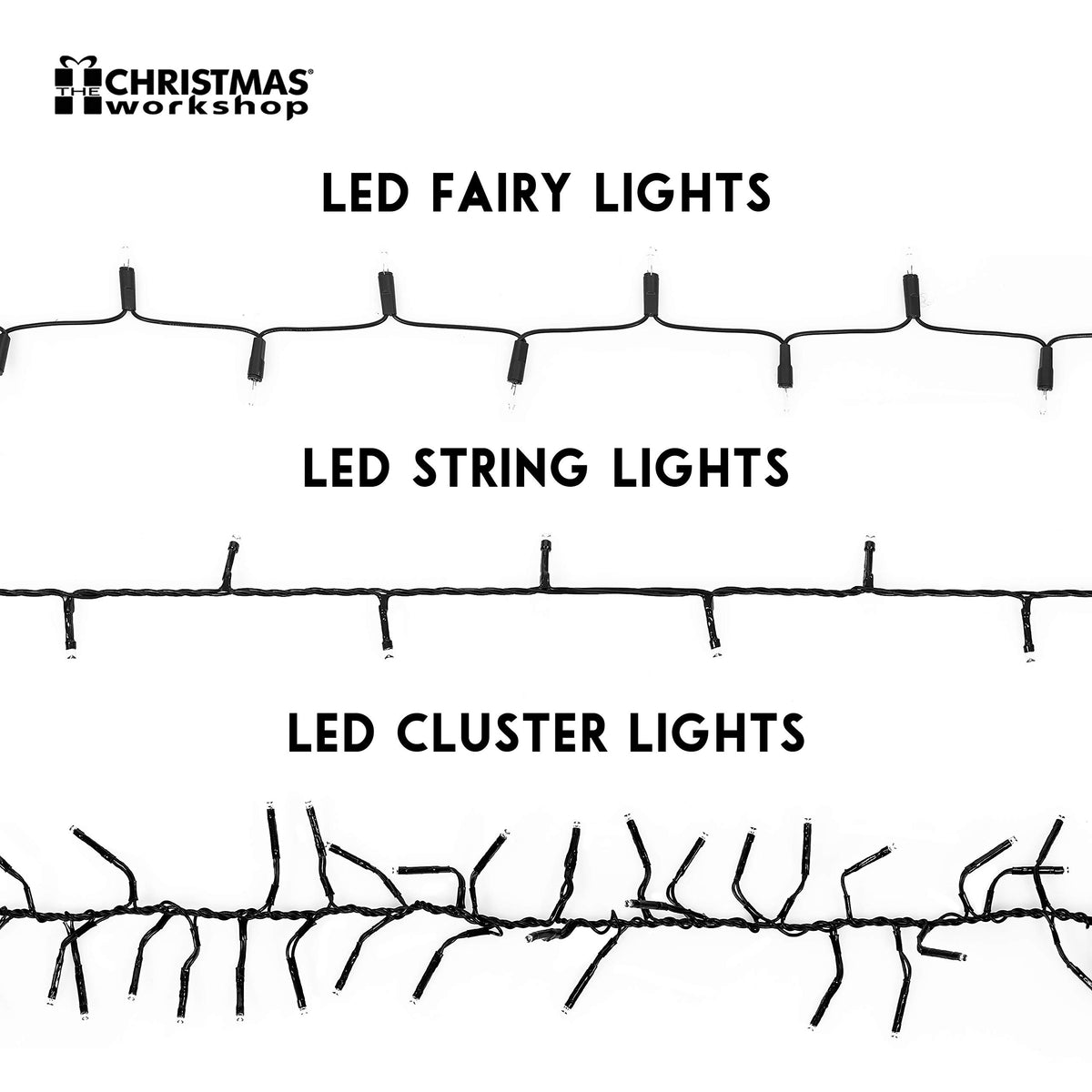 200 warm white LED chaser Christmas lights – 13.9m