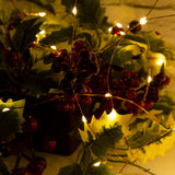 200 warm white LED copper wire Christmas lights – 19.9m