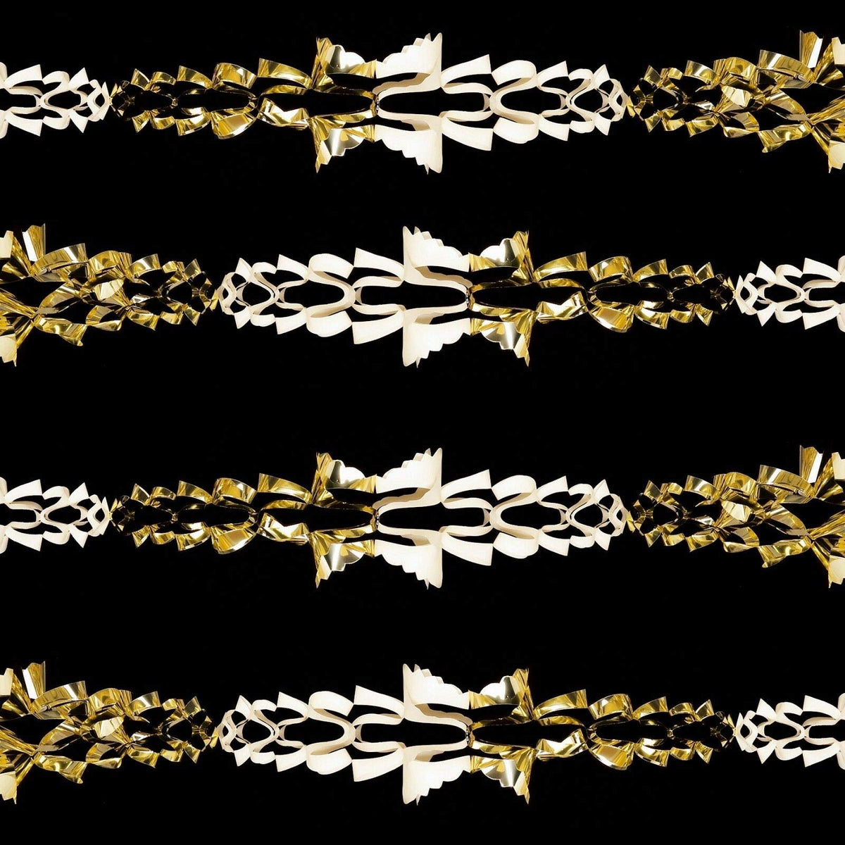 Gold and ivory foil Christmas garland 2.7m