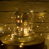 200 warm white LED copper wire Christmas lights – 19.9m