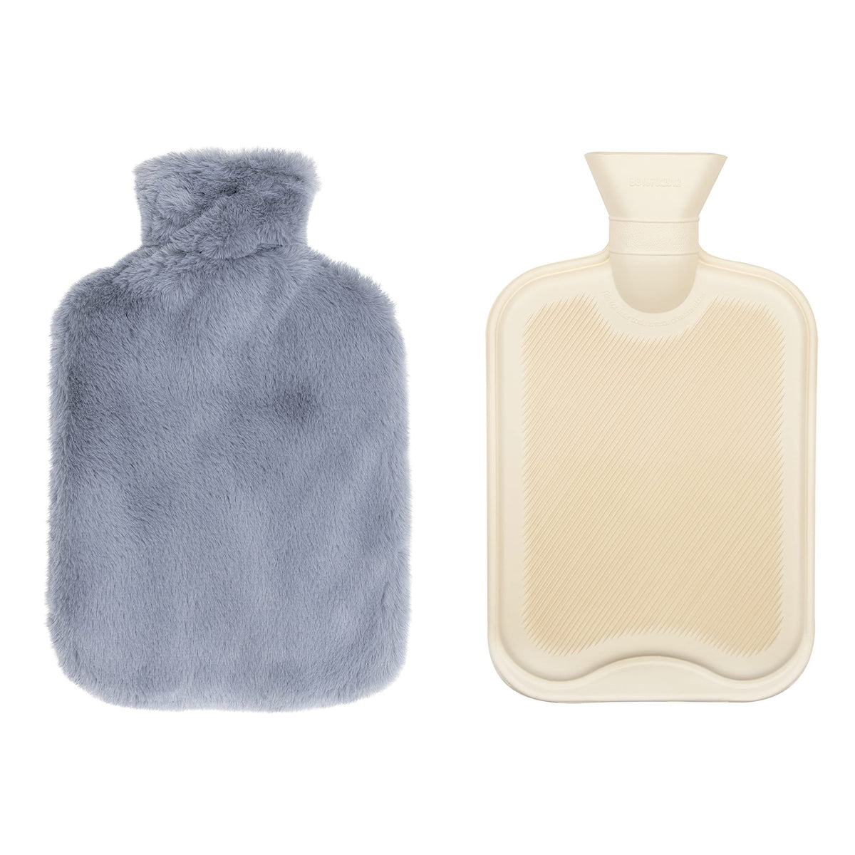Night Owl grey faux fur 2 litre hot water bottle