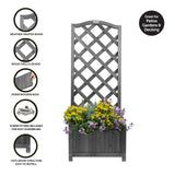 My Garden 120cm wooden lattice planter with trellis