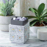 Candle Warmers Etc. Modern Cottage grey and white fragrance warmer