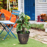 Set of two 30cm plastic plant pots with drainage holes