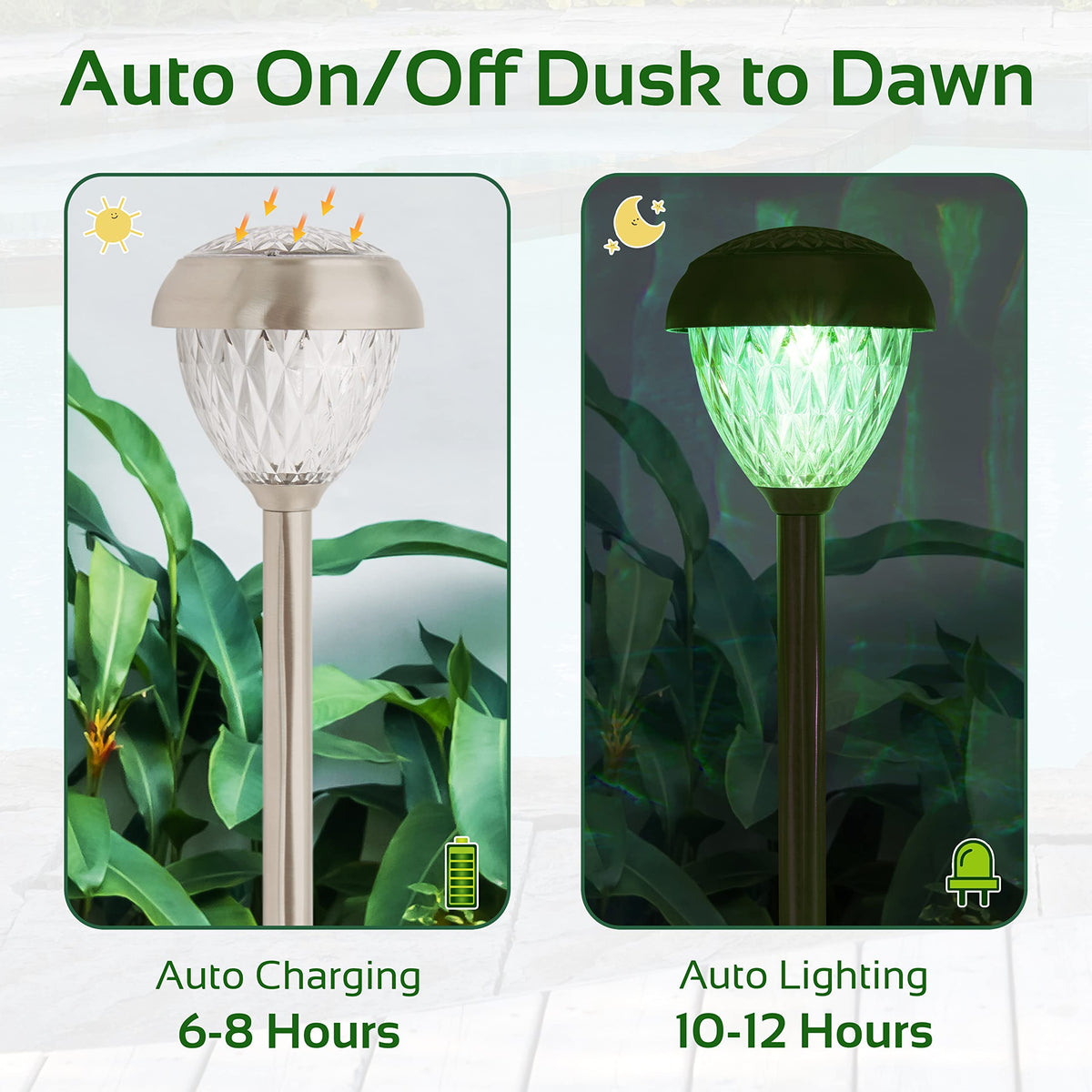 GardenKraft colour-changing LED solar stake lights
