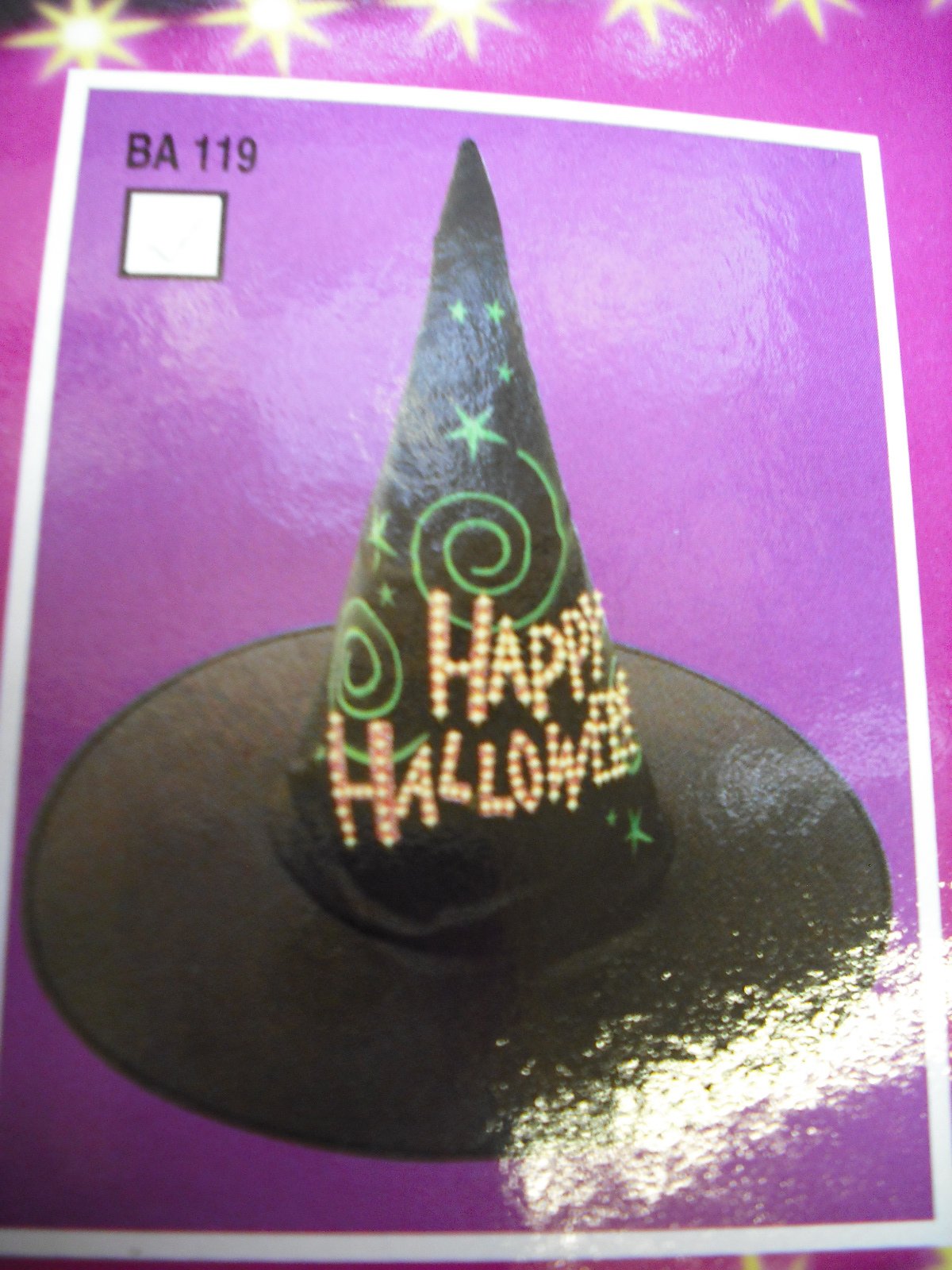 Adult black flashing witches hat Halloween costume
