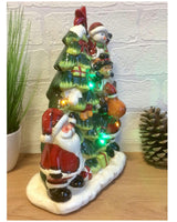 Musical light-up Santa and Christmas tree ceramic decoration