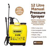 12L manual sprayer with multiple nozzle options