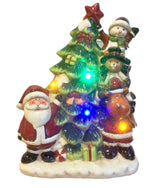 Musical light-up Santa and Christmas tree ceramic decoration