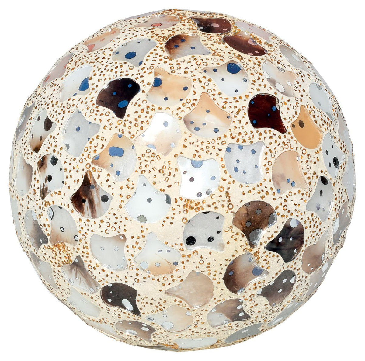 Large yellow mirrored mosaic decorative ball 12.5cm