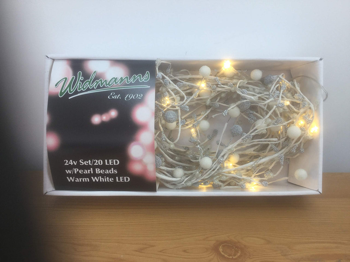 Brite Ideas 20 warm white LED pearl bead lights, 24V