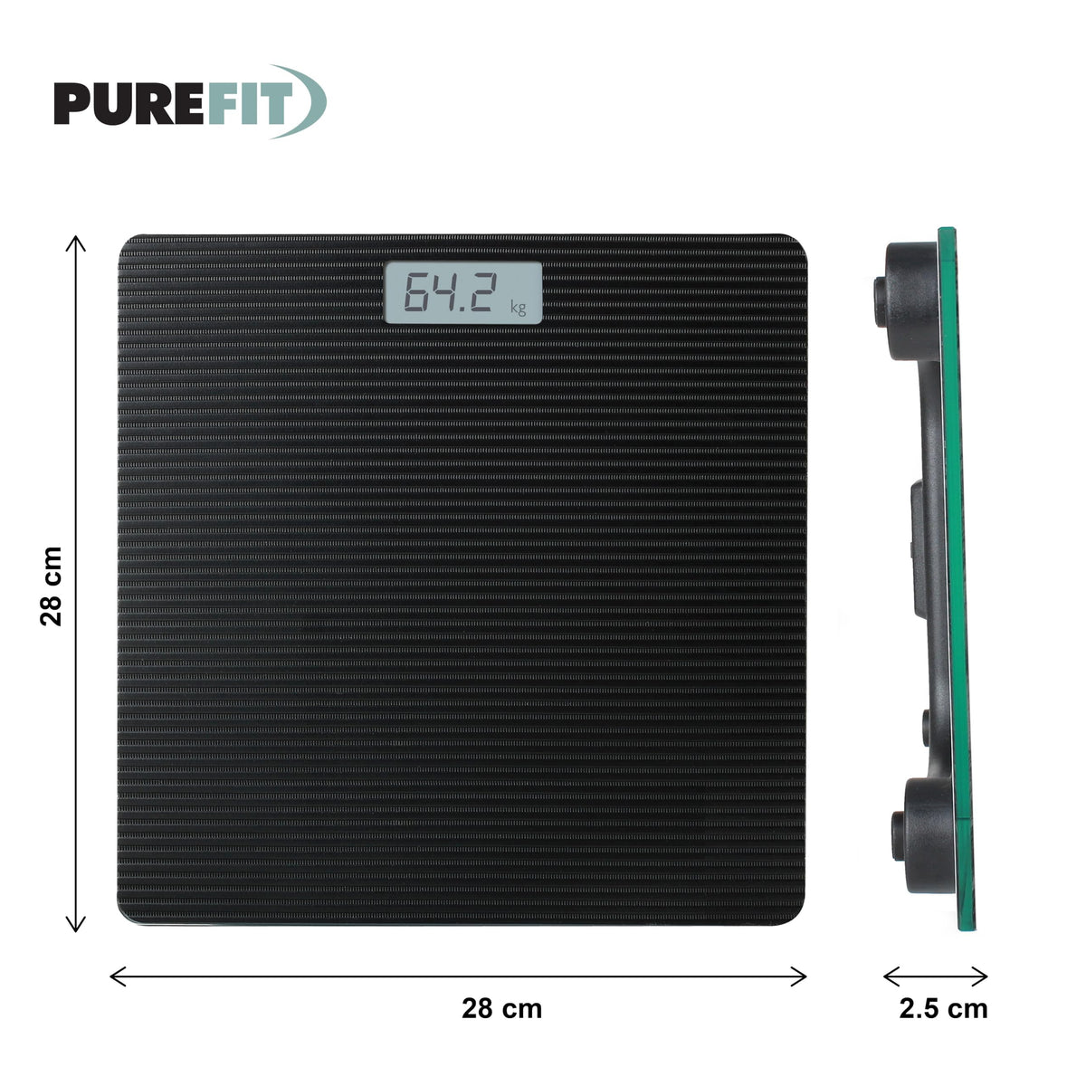 PUREFIT black digital bathroom scale – 180kg
