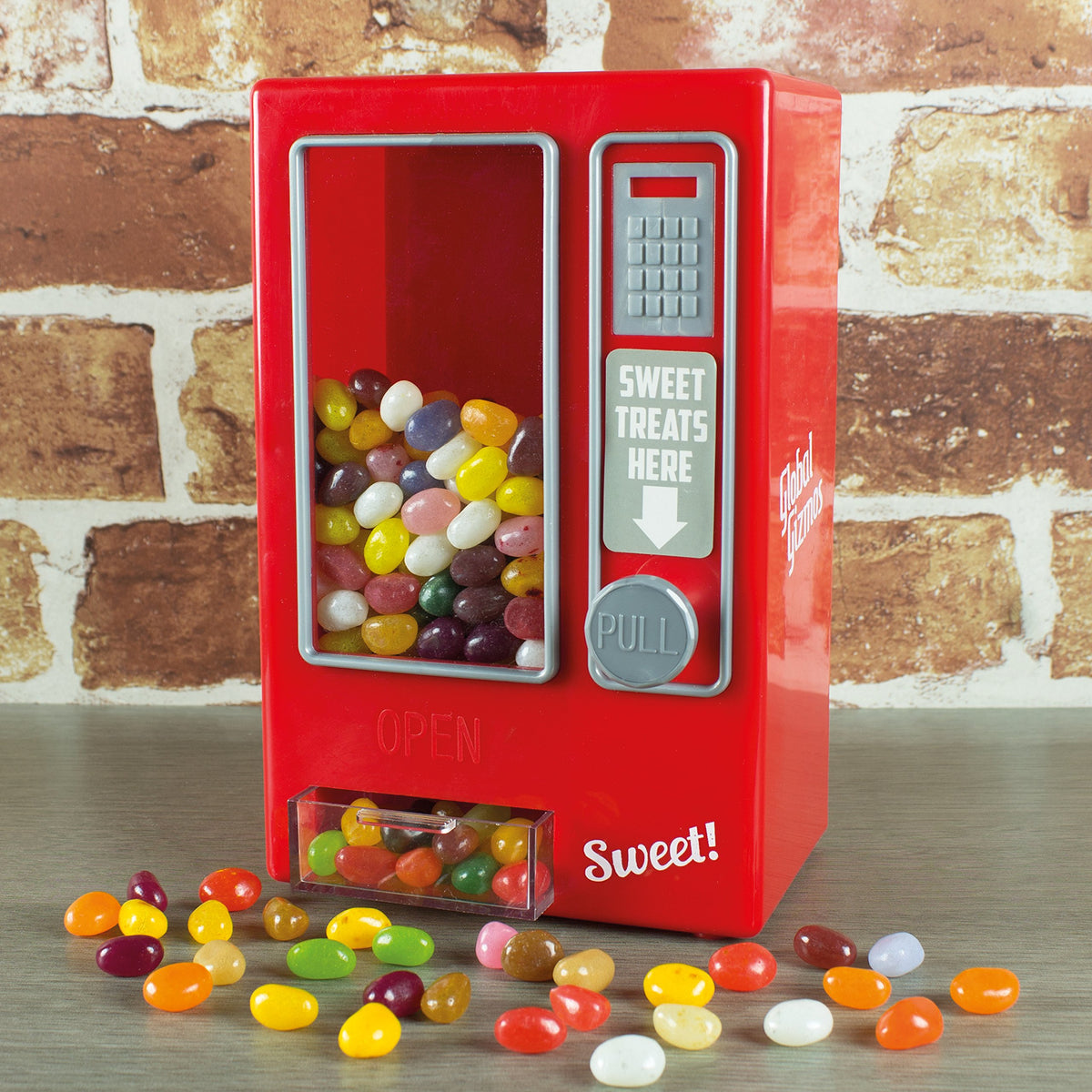 Global Gizmos red retro sweet vending machine