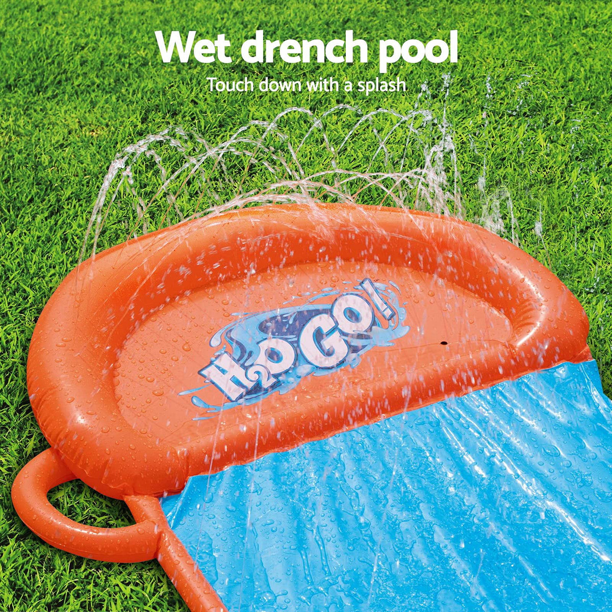 Bestway H2OGO 4.88m single-lane water slide with sprinklers