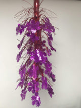 Red and purple foil Christmas cascade hanging decoration 65cm