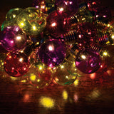 50 multi-coloured retro globe LED string lights