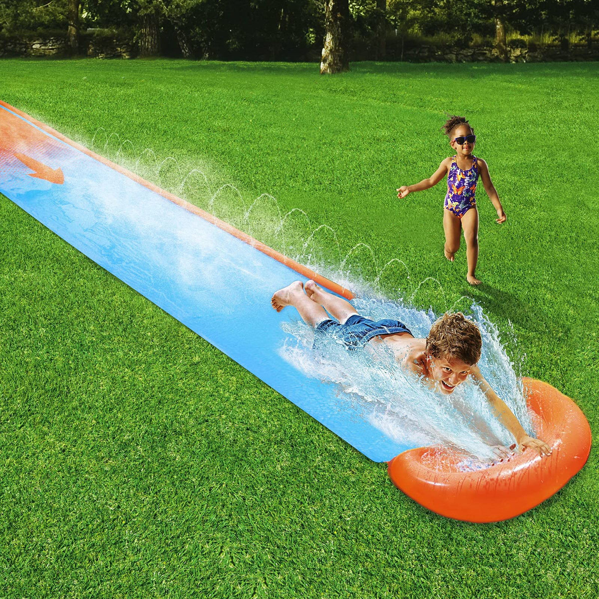 Bestway H2OGO 4.88m single-lane water slide with sprinklers