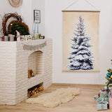 Pre-lit Christmas tree wall tapestry with 38 warm white LEDs