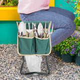 Folding Garden Kneeler & Seat with Tool Bag, Foam Cushion - GardenKraft