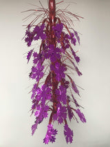 Red and purple foil Christmas cascade hanging decoration 65cm