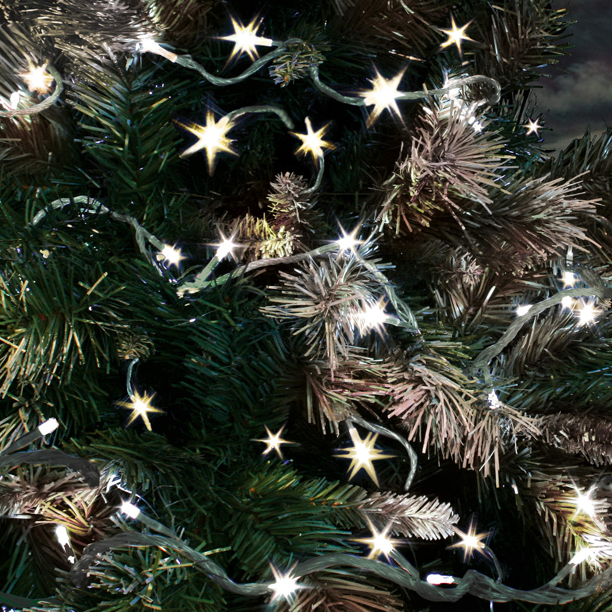 300 warm white battery LED Christmas lights – 29.9m