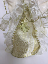 Premier 30cm cream & gold angel holding bead garland