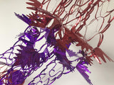 Red and purple foil Christmas garland ceiling decoration 9ft