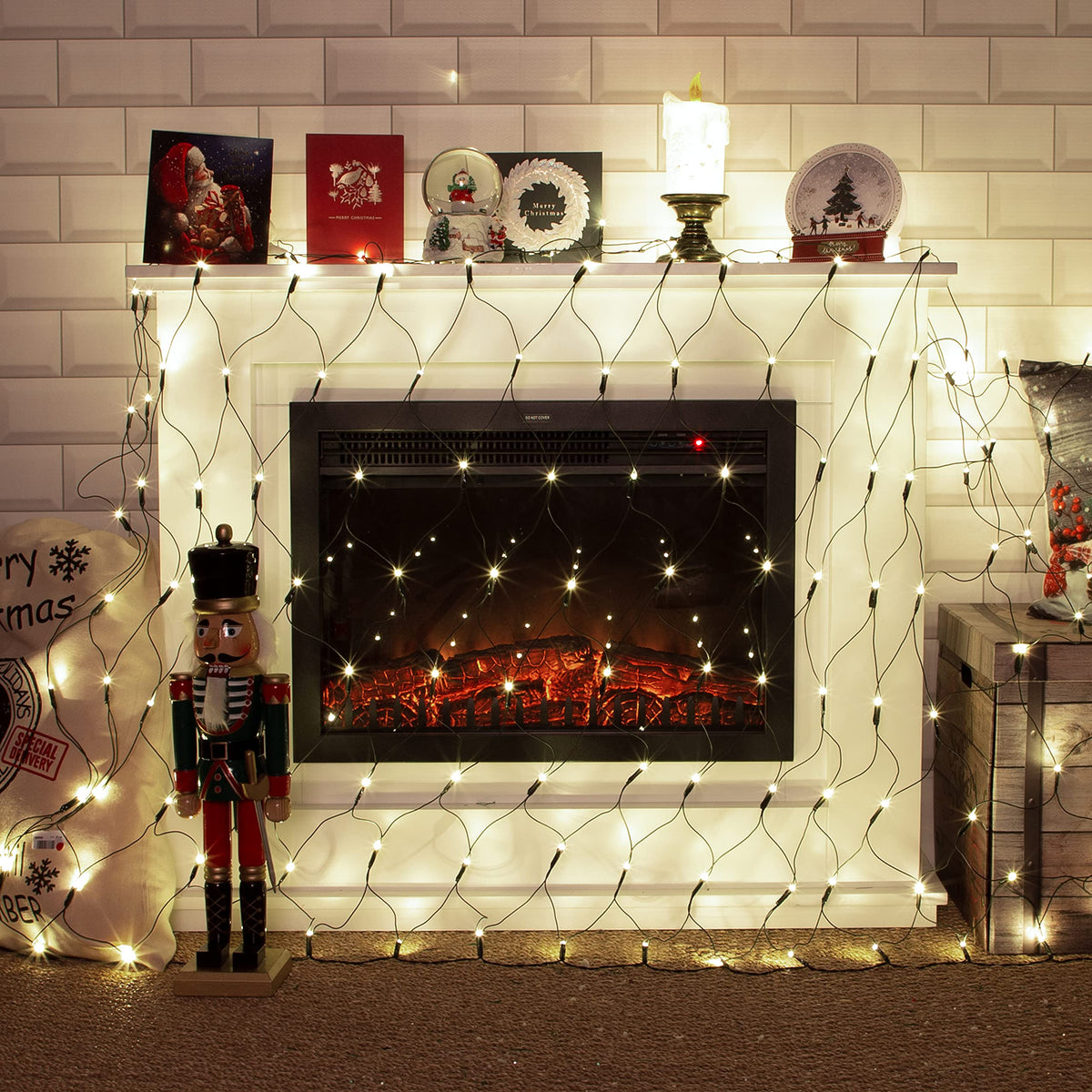 360 bright white LED Christmas net lights – 3.5 x 1.2m