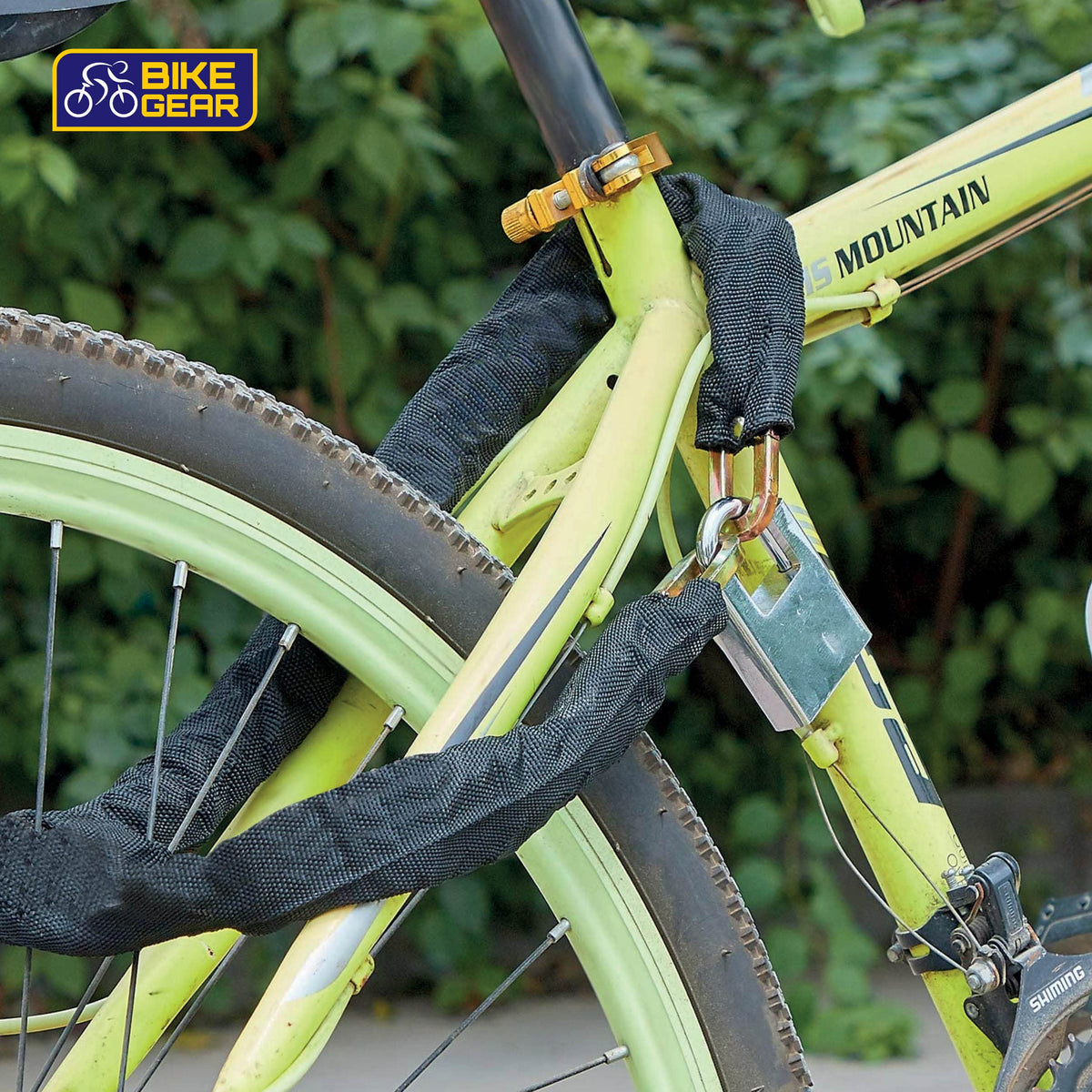 BikeGear 1.8m chain lock with padlock and 3 keys