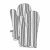 Blackmoor Pair of Oven Gloves/Set of 2 Heat Resistant Cotton Kitchen Mitts for Home Cooking, BBQ, Grilling, Baking/Grey or Navy Stripe with Hanging Loop (Grey)