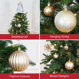 Champagne shatterproof Christmas baubles set of 50 mixed sizes