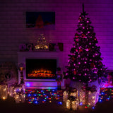 100 pink LED chaser Christmas lights – 6.9m