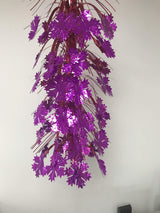 Red and purple foil Christmas cascade hanging decoration 65cm