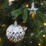 Silver shatterproof Christmas baubles set of 50 mixed sizes