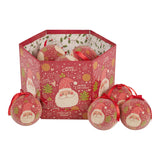 Gift-boxed set of 14 red Santa Christmas baubles, 7.5cm
