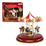 Musical LED revolving Christmas carousel with multi-coloured lights