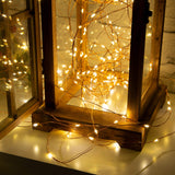 200 warm white LED copper wire Christmas lights – 19.9m