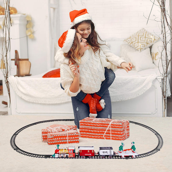 The Christmas Workshop Christmas Train Sets / 4 Separate Designs/Realistic Sounds & Light/Battery Operated (Animated Elf Train Set)