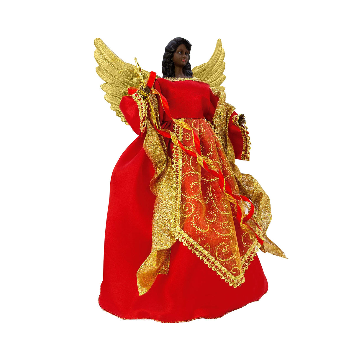30cm red and gold angel Christmas tree topper